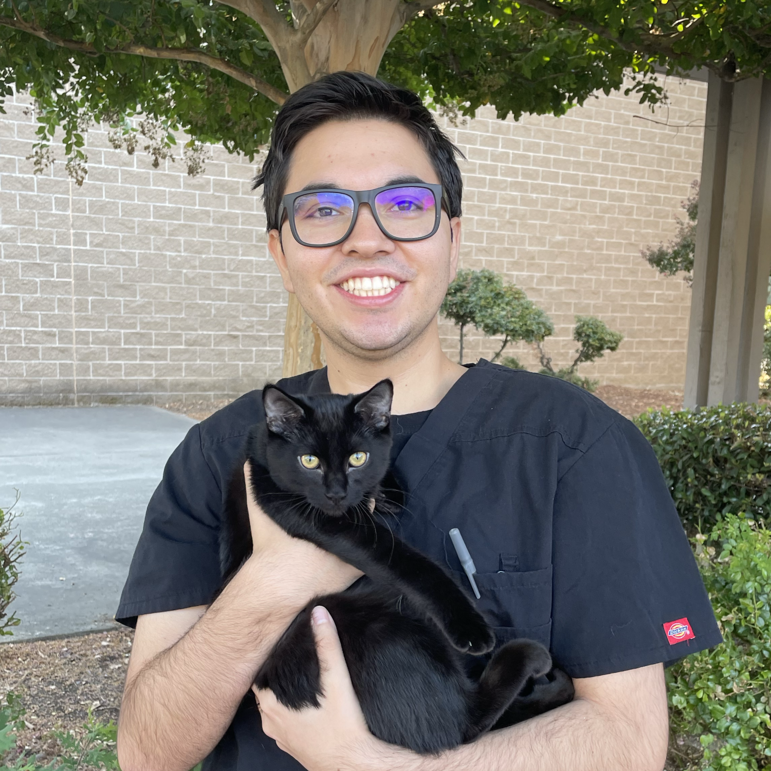 Everardo Sanchez (Eevee), Assistant holding a black cat